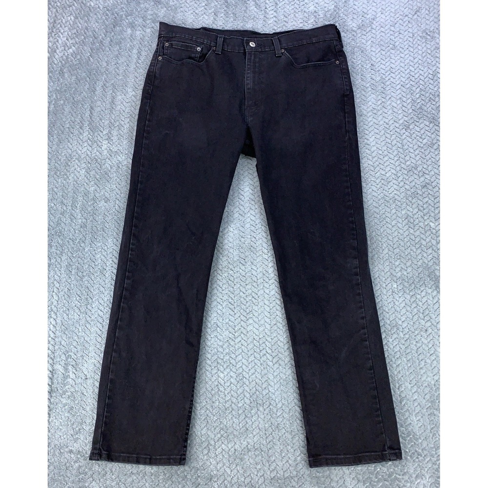 Levi's Jeans Men's 36x30 Black 514 Straight Fit‎ Slim Denim Stretch Marbeling